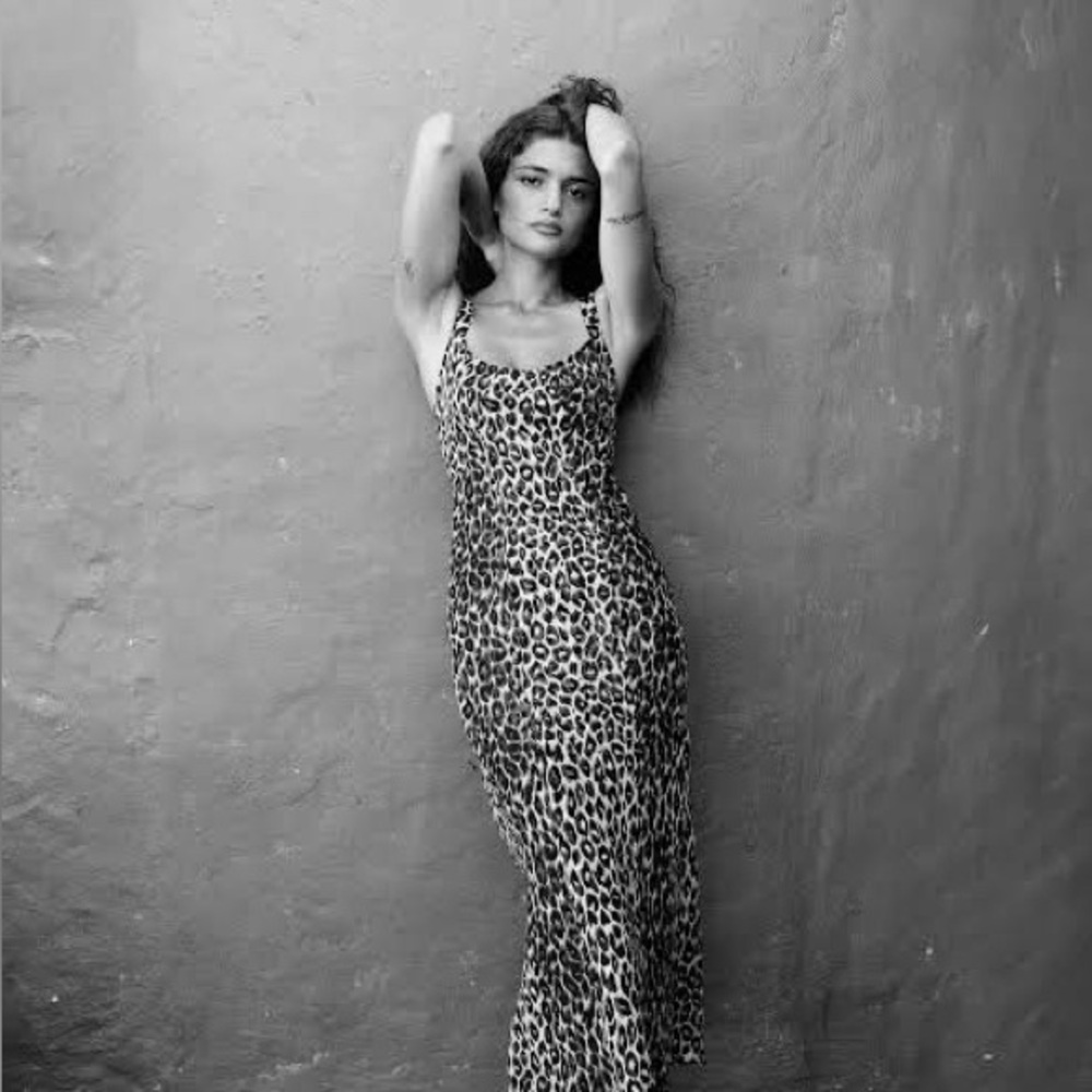 Realisation Par Leopard Print Maxi Dress in Black and White